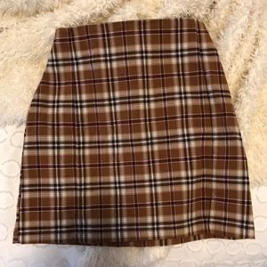 brown plaid brandy skirt